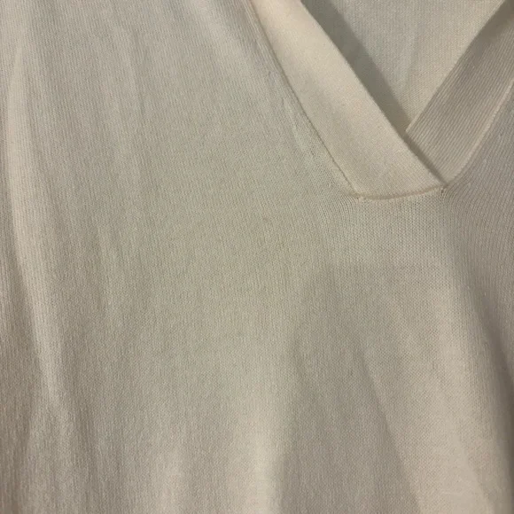 J. Crew Cotton Sweater Polo Cream White Neutral Preppy Classic BY045 M Career - Picture 7 of 10